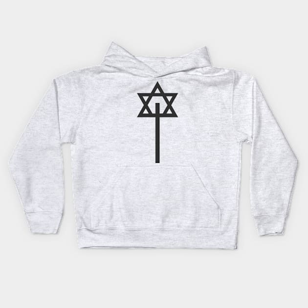 Combination of Star of David with Cross religious symbols Kids Hoodie by wavemovies